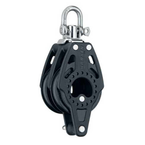 Harken 57mm Carbo double block with swivel and becket