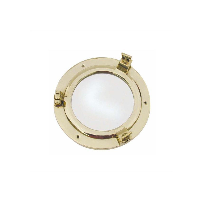 Porthole-Mirror, brass, Ø 14,5cm